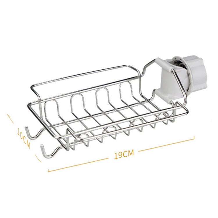 Faucet Rack Stainless Steel Perforated Free Kitchen Sink Storage Rack Rag Sponge Drain Rack, Style:Type B