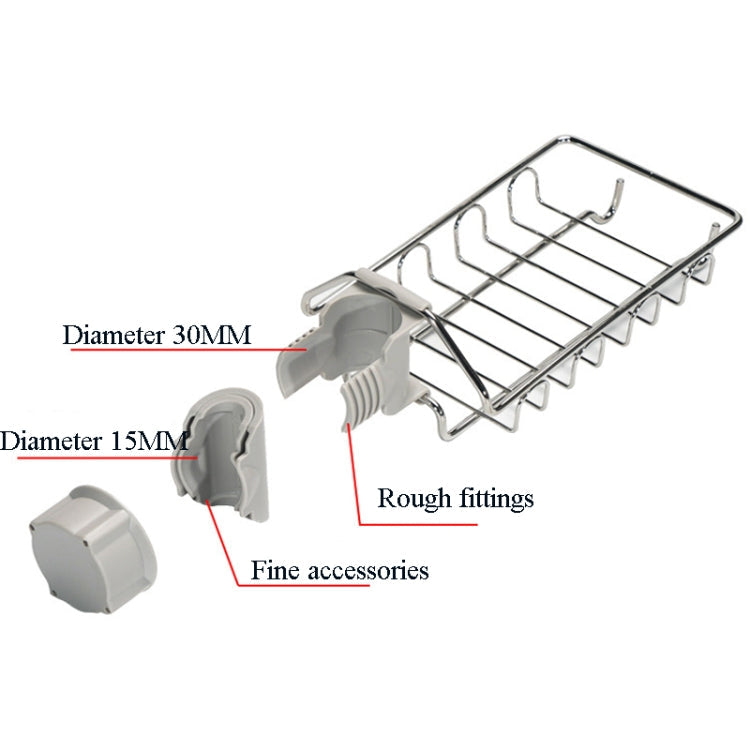 Faucet Rack Stainless Steel Perforated Free Kitchen Sink Storage Rack Rag Sponge Drain Rack, Style:Type B