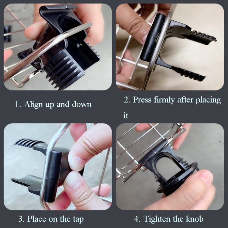 Faucet Rack Stainless Steel Perforated Free Kitchen Sink Storage Rack Rag Sponge Drain Rack, Style:Type B