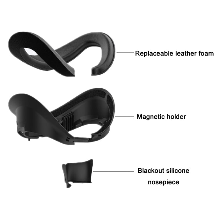 For PICO 4 Sponge Leather Magnetic Blackout Sweat Face Cover
