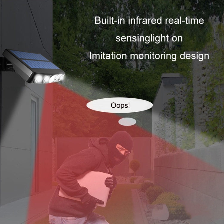Without Ground Plug Wiring Free Infrared Sensor Waterproof Solar Lighting Wall Light, Color Temperature:White Light