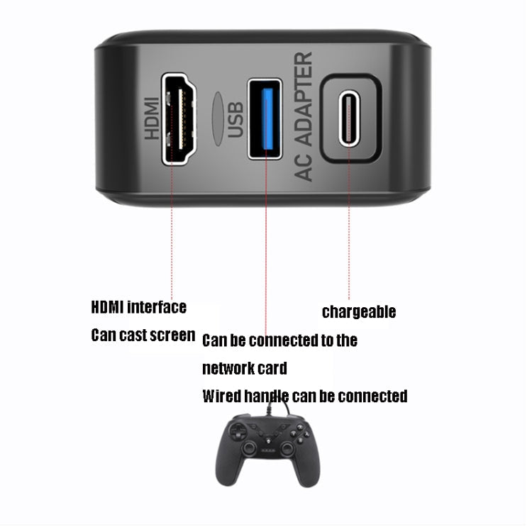 Multi-Function Projection And Charging AC Adapter Base Support Android/PC/Lite For Switch, Specifications:Black+UK Plug