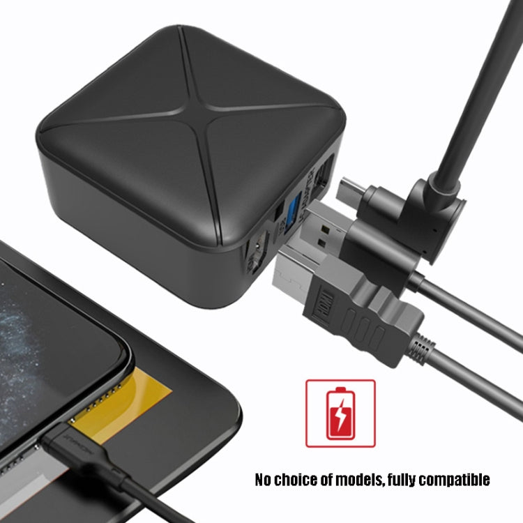 Multi-Function Projection And Charging AC Adapter Base Support Android/PC/Lite For Switch, Specifications:Black+UK Plug