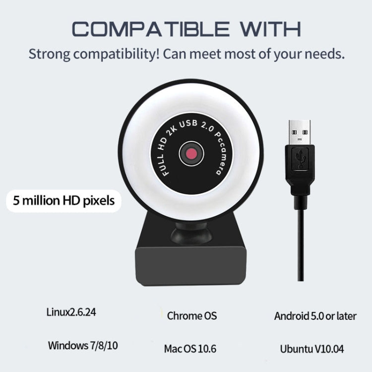 A9mini USB Drive-Free HD Fill Light Camera with Microphone, Pixel:2.0 Million Pixels 1080P