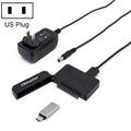 Olmaster External Notebook Hard Drive Adapter Cable Easy Drive Cable USB3.0 to SATA Converter, Style:Hard Disk + Type-C Adapter, Size:3.5 Inch (US Plug)