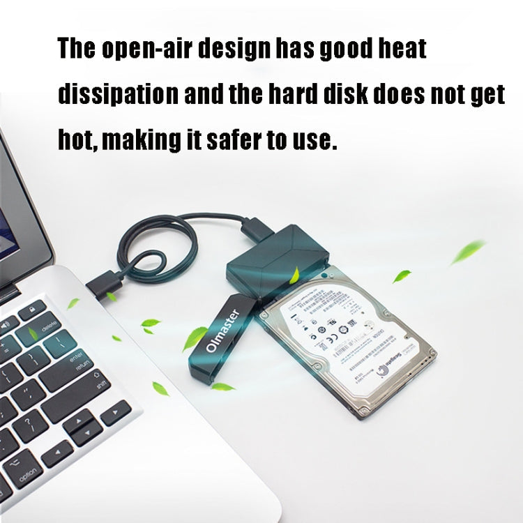 Olmaster External Notebook Hard Drive Adapter Cable Easy Drive Cable USB3.0 to SATA Converter, Style:Hard Disk + Type-C Adapter, Size:3.5 Inch (US Plug)