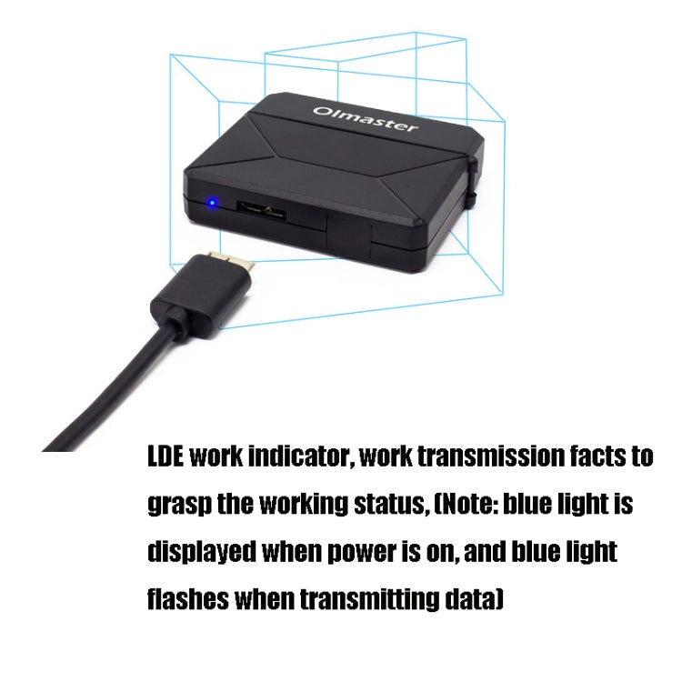 Olmaster External Notebook Hard Drive Adapter Cable Easy Drive Cable USB3.0 to SATA Converter, Style:Hard Disk + Type-C Adapter, Size:3.5 Inch (US Plug)