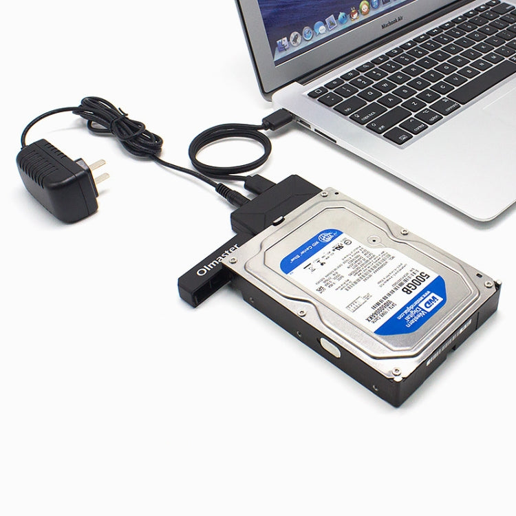 Olmaster External Notebook Hard Drive Adapter Cable Easy Drive Cable USB3.0 to SATA Converter, Style:Hard Disk + Type-C Adapter, Size:3.5 Inch (US Plug)