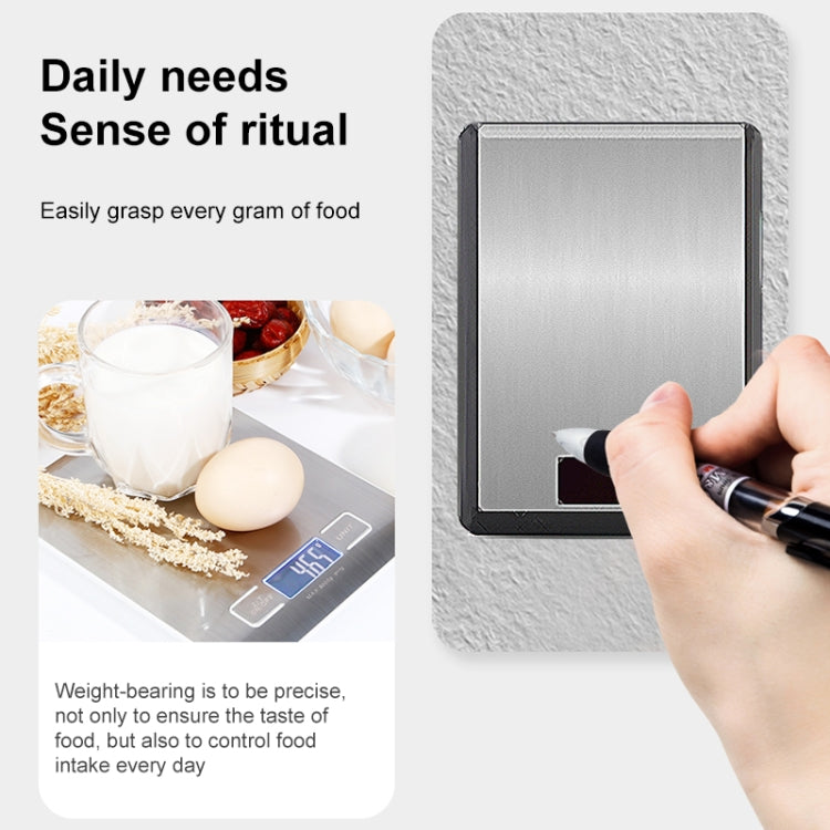 10kg/1g Stainless Steel Kitchen Scale Household Food Electronic Scale(White)