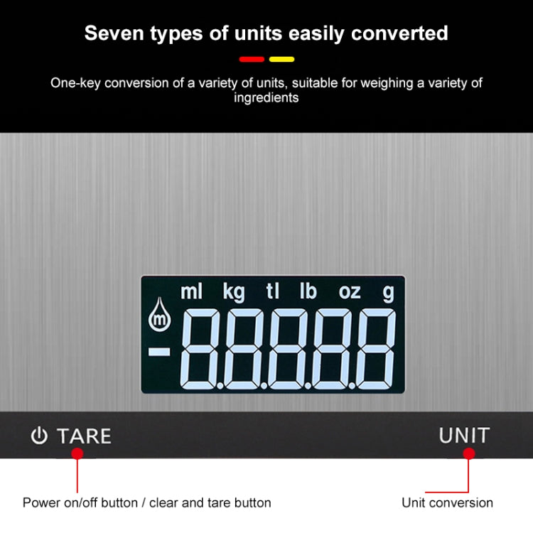 10kg/1g Stainless Steel Kitchen Scale Household Food Electronic Scale(White)