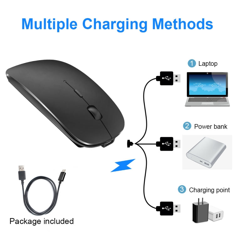 iMICE  E-1300 4 Keys 1600DPI Luminous Wireless Silent Desktop Notebook Mini Mouse, Style:Dual-modes Luminous Edition(Silver)