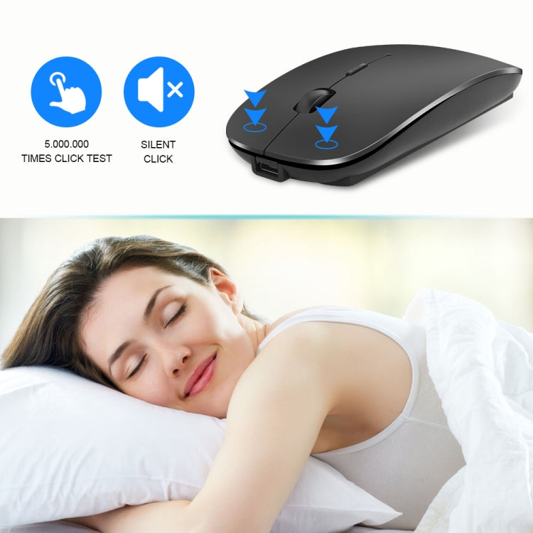 iMICE  E-1300 4 Keys 1600DPI Luminous Wireless Silent Desktop Notebook Mini Mouse, Style:Dual-modes Luminous Edition(Silver)