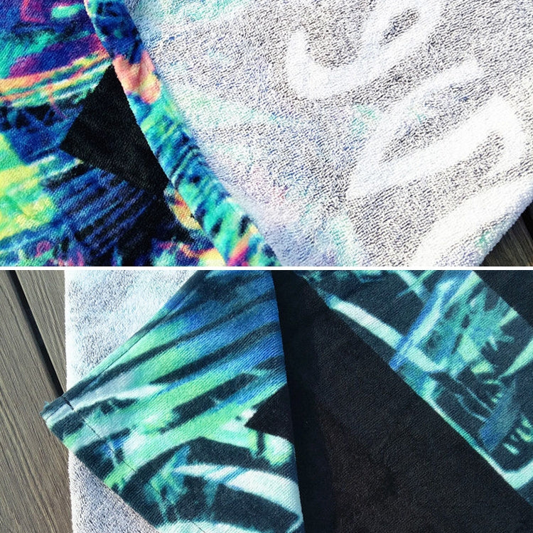 Printed Soft Bath Towel Adult Cotton Beach Pad Towel Size: 147x71cm(Color Leaves KS-1)
