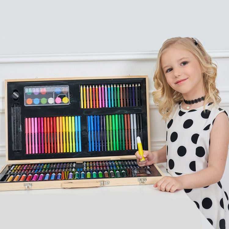 180 in 1 Painting Wooden Box Colorful Pen Set Art School Supplies For Children