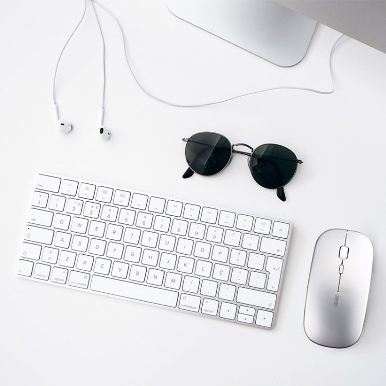 Inphic PM1 Office Mute Wireless Laptop Mouse, Style:Battery Display(Space Silver)