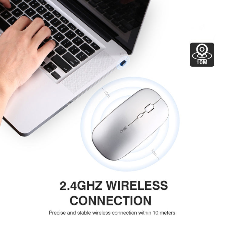 Inphic PM1 Office Mute Wireless Laptop Mouse, Style:Battery Display(Space Silver)