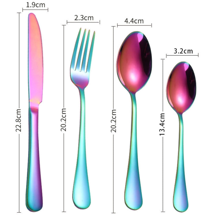 24 in 1 Stainless Steel Tableware Western Steak Cutlery Gift Set, Color: Black