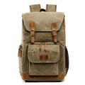 Batik Canvas Waterproof Photography Bag Outdoor Wear-resistant Large Camera Photo Backpack Men for Nikon / Canon / Sony / Fujifilm(Khaki)