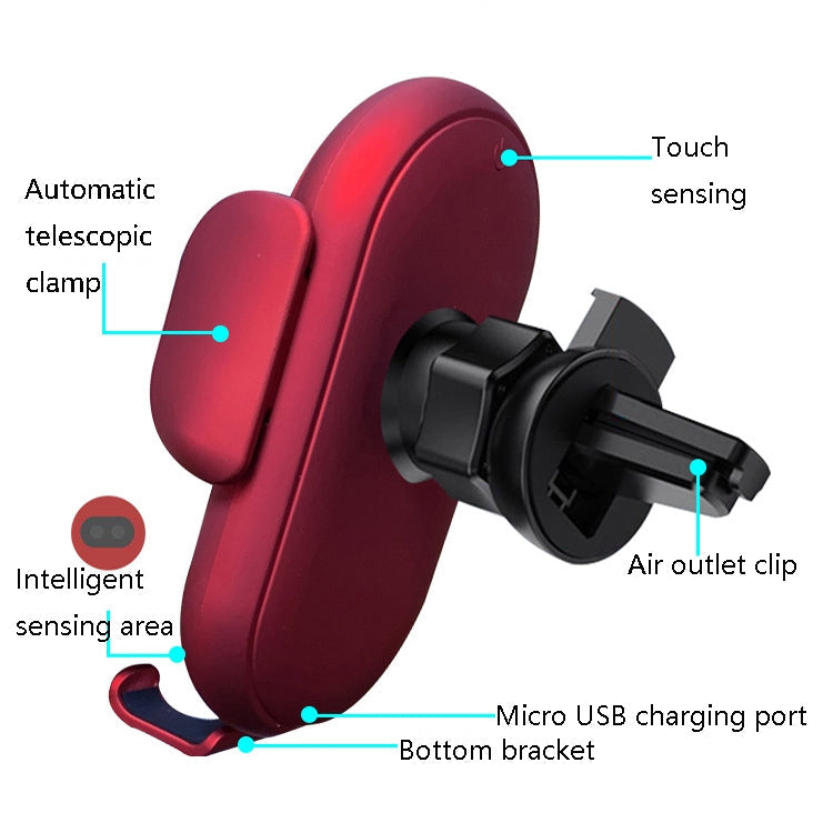 S11 Smart Infrared Sensor Car Wireless Charger, Colour: Red