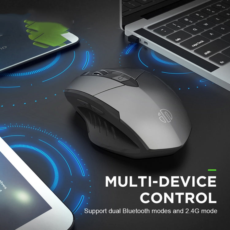 Inphic A1 6 Keys 1000/1200/1600 DPI Home Gaming Wireless Mechanical Mouse, Colour: Gray Wireless+Bluetooth 4.0+Bluetooth 5.0, Black Wireless Charging Silent Version, Gray Wireless Charging Silent Version, Gray Wireless+Bluetooth 4.0+Bluetooth 5.0      ...