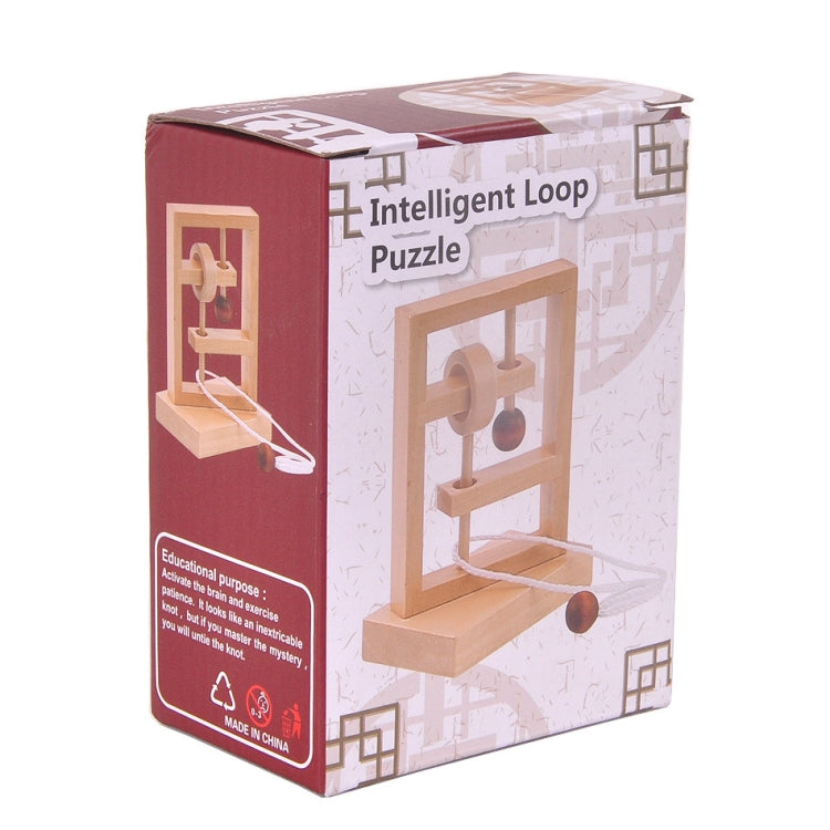 2 PCS Wooden 3D Educational Toys Space Thinking Untie Rope Game