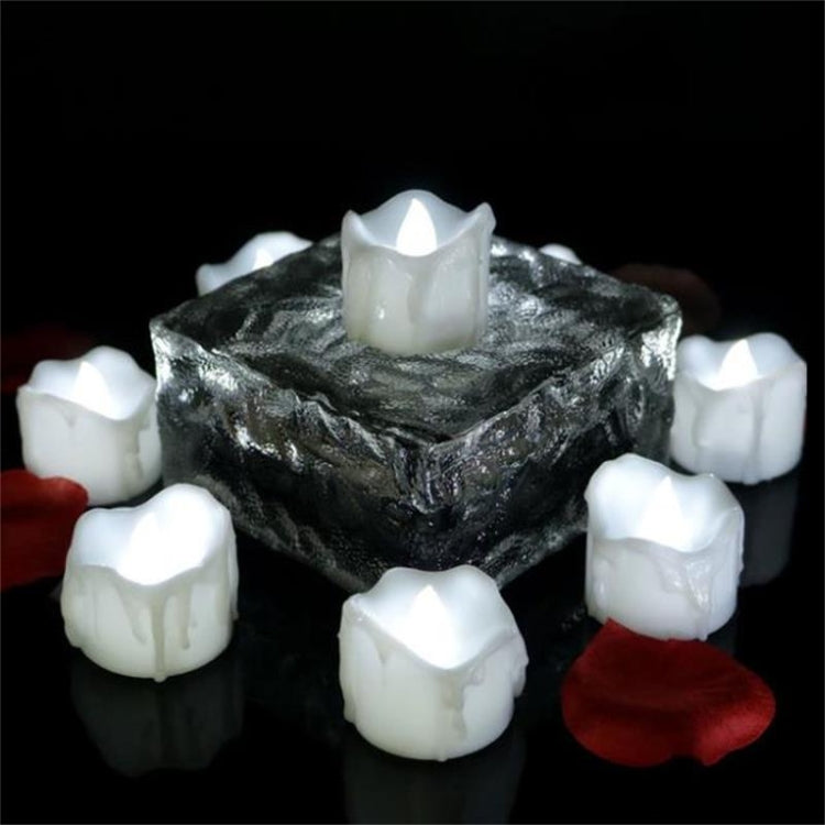 12 PCS/Box  LED Candle Electronic Tea Wax Simulation Tears Electronic Candle Light Wedding Decoration Candle Light(Warm White)