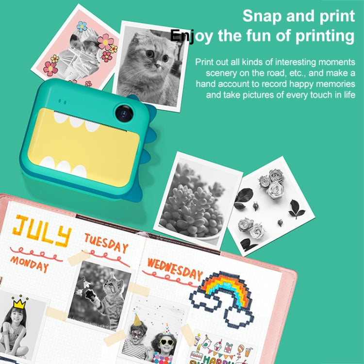 P1 32GB Children Instant Camera 1200W Front And Rear Dual-Lens Mini Print Photographic Digital Camera Toy(Pink Cat)