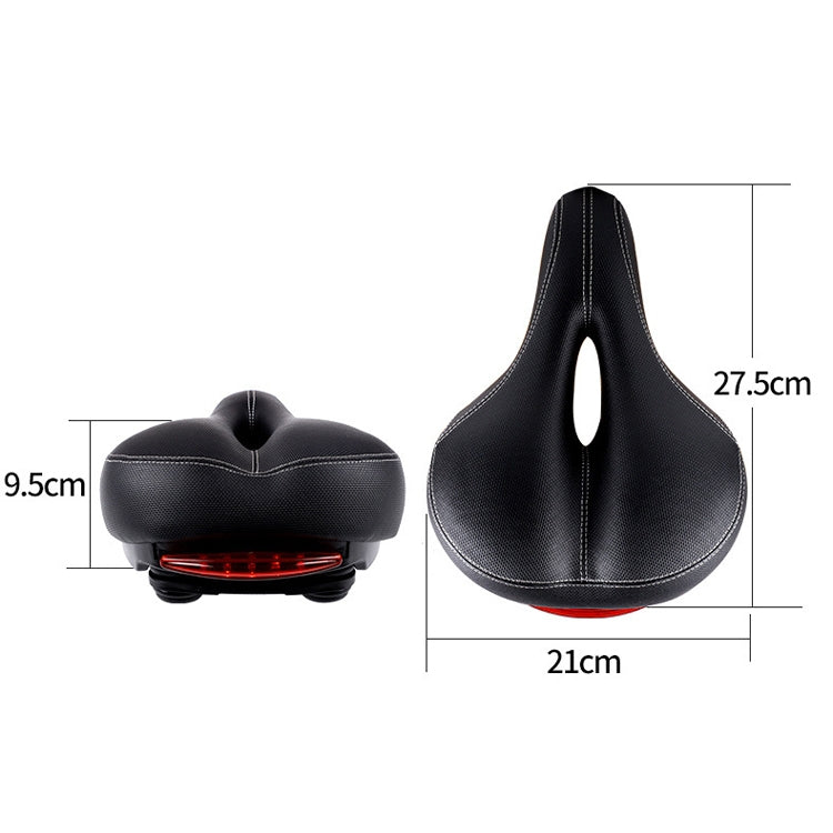 Bicycle Seat With Taillights With Light Mountain Bike Bicycle Saddle Seat Cushion(Black)