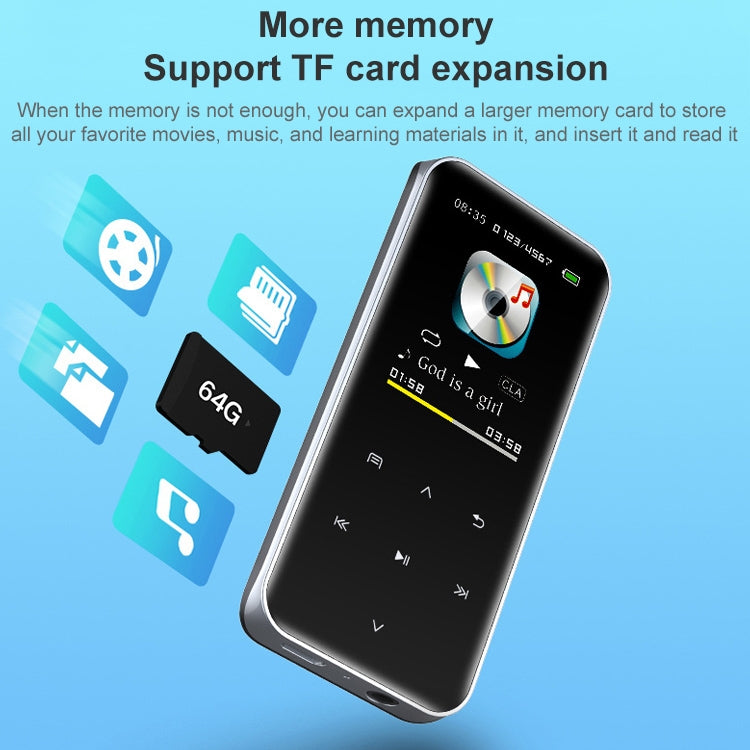 M22 Portable Bluetooth Touch Screen MP3 Player Recorder E-Book, Memory Capacity: 4GB(Black)