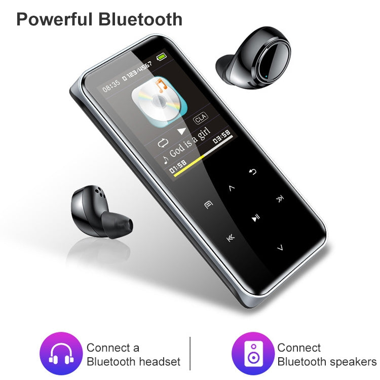 M22 Portable Bluetooth Touch Screen MP3 Player Recorder E-Book, Memory Capacity: 4GB(Black)