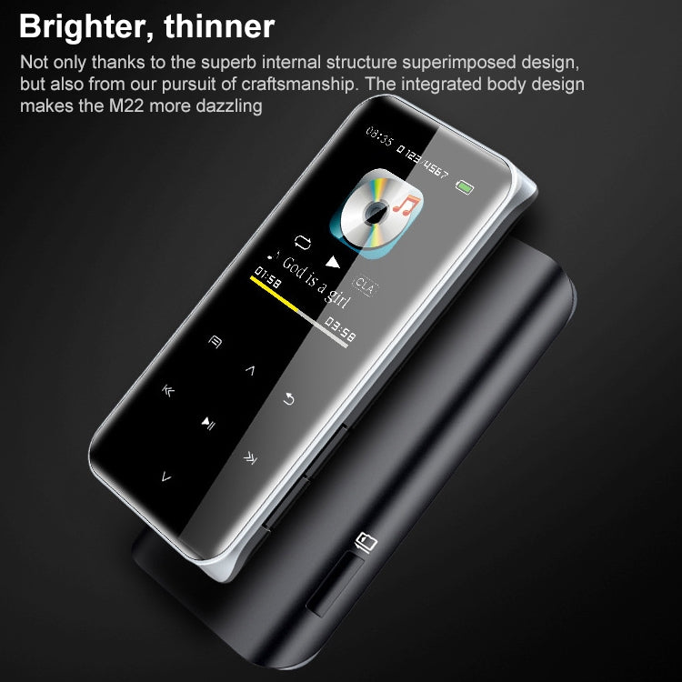 M22 Portable Bluetooth Touch Screen MP3 Player Recorder E-Book, Memory Capacity: 4GB(Black)