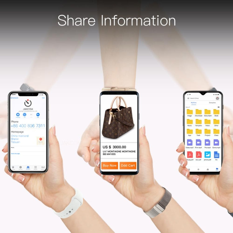 JAKCOM B6 Smart Phone Bracelet, Support Blood Pressure Monitoring / Blood Oxygen Monitoring / Heart Rate Monitoring / Sleep Monitoring / NFC Cloud Service(Gold)