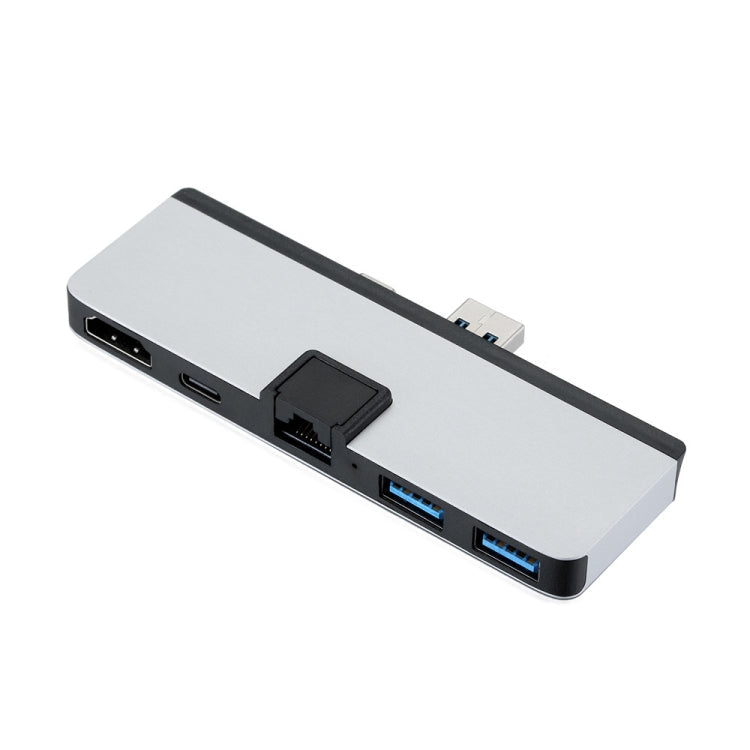 T0409 Multifunctional USB 3.0 HUB Docking Station Network Cable Interface Converter For Microsoft Surface Pro 7(with Network Port)