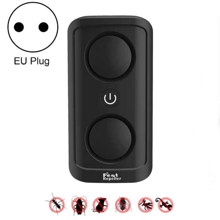 BG302 Dual-Speaker Intelligent Frequency Conversion Mosquito Repellent Ultrasonic Insect Repellent, Product specifications:  EU Plug 220V(Black)