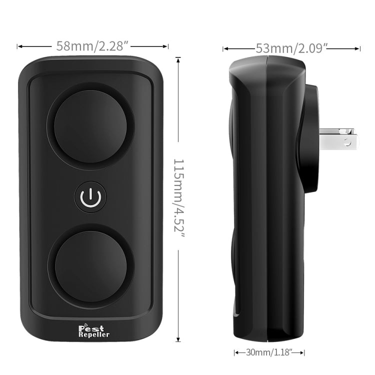 BG302 Dual-Speaker Intelligent Frequency Conversion Mosquito Repellent Ultrasonic Insect Repellent, Product specifications:  EU Plug 220V(Black)