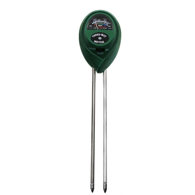 3 In 1 Soil Detector PH Value Light Intensity Test Pen Round Head Soil Dry Moisture Meter