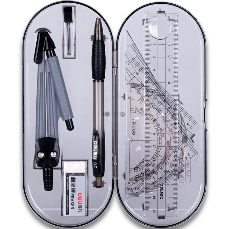 Deli 9591 Student Drawing Set 8 Piece Set Compass Ruler Set Student Stationery
