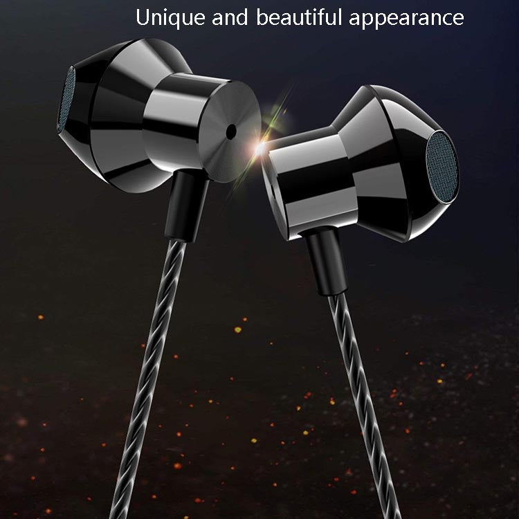 F12 Elbow Earbud Headset Wire Control With Wheat Mobile Phone Headset, Colour: 3.5mm Jack (Black)