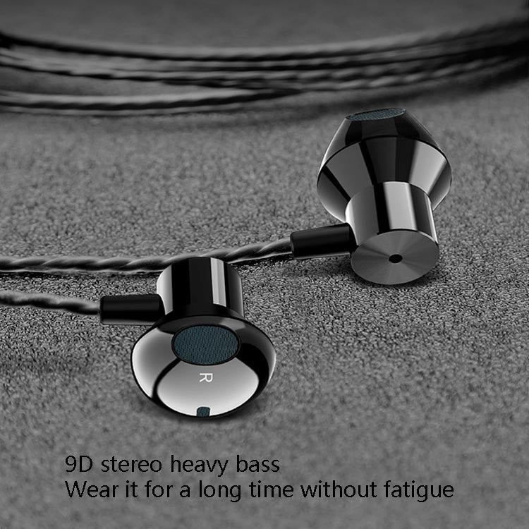 F12 Elbow Earbud Headset Wire Control With Wheat Mobile Phone Headset, 3.5mm Jack (Black)