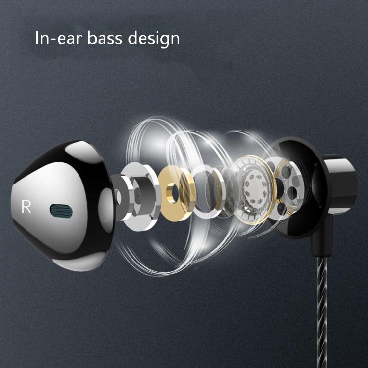 F12 Elbow Earbud Headset Wire Control With Wheat Mobile Phone Headset, Colour: 3.5mm Jack (Black)