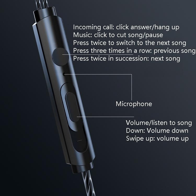 F12 Elbow Earbud Headset Wire Control With Wheat Mobile Phone Headset, Colour: 3.5mm Jack (Black)