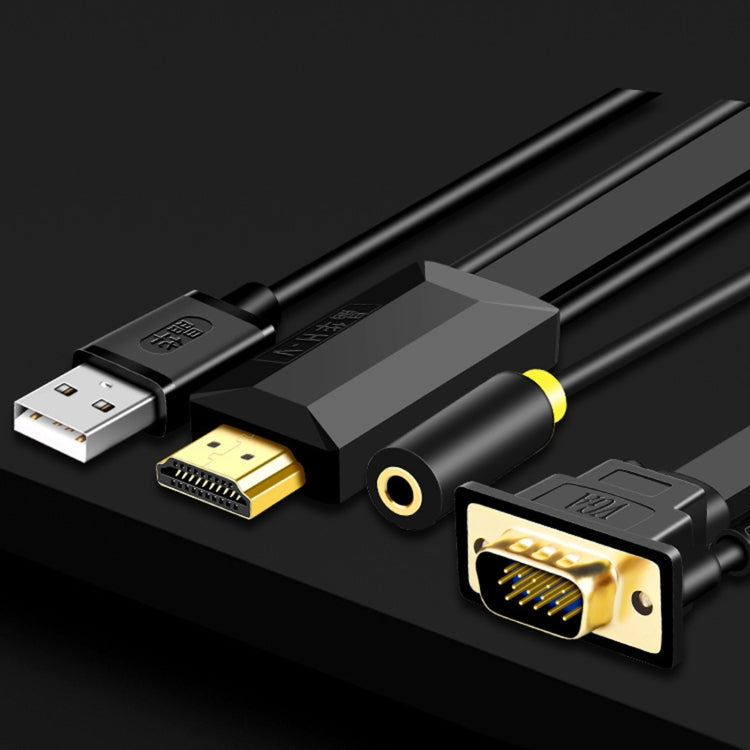2m JH HV10 1080P HDMI to VGA Cable Projector TV Box Computer Notebook Industrial Display Adapter Cable