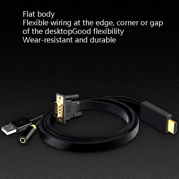 3m JH HV10 1080P HDMI to VGA Cable Projector TV Box Computer Notebook Industrial Display Adapter Cable