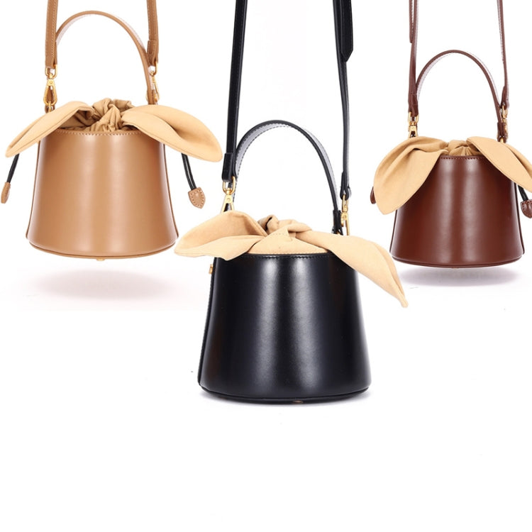 L9009 Bucket Bag Bow Knot Shoulder Messenger Lady Bag(Caramel Color)