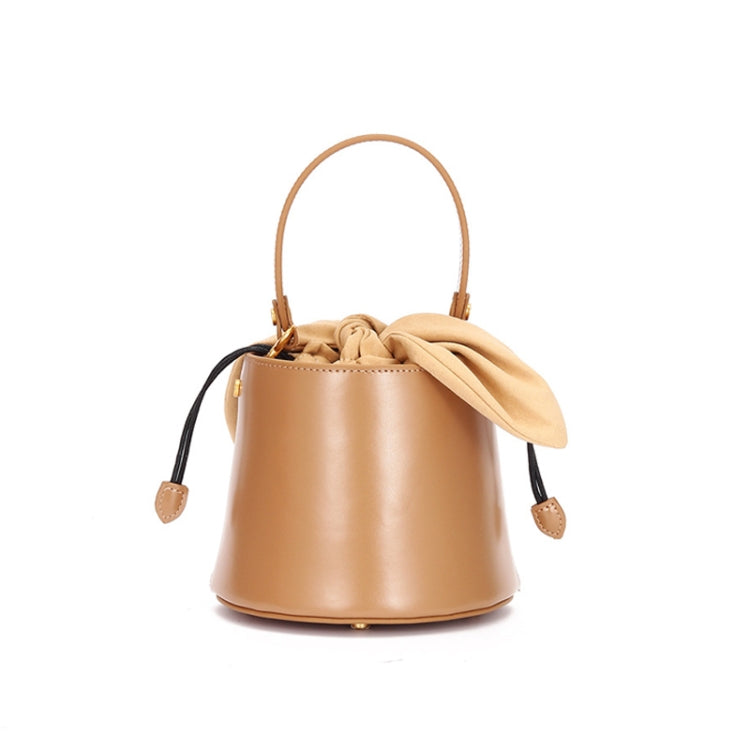 L9009 Bucket Bag Bow Knot Shoulder Messenger Lady Bag(Caramel Color)