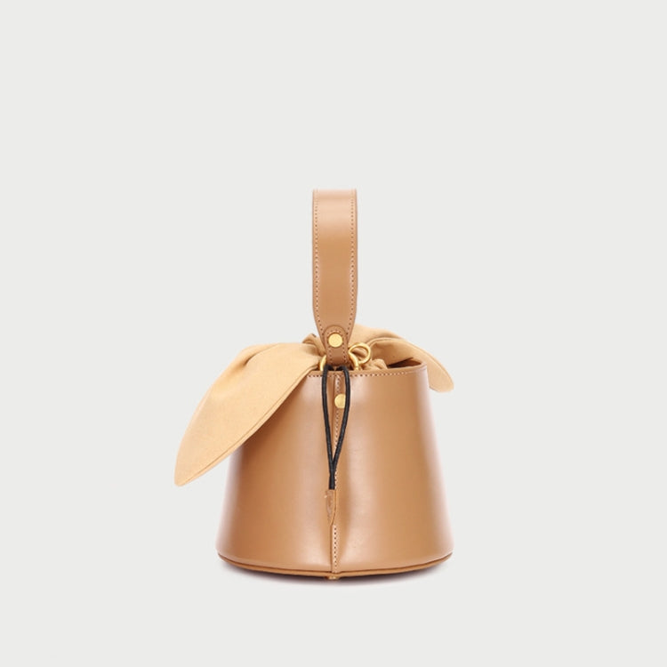 L9009 Bucket Bag Bow Knot Shoulder Messenger Lady Bag(Caramel Color)