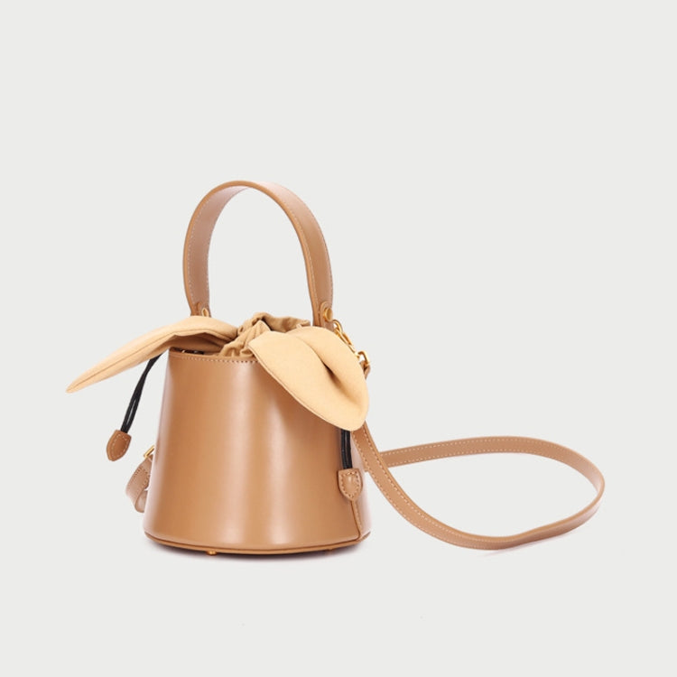 L9009 Bucket Bag Bow Knot Shoulder Messenger Lady Bag(Caramel Color)