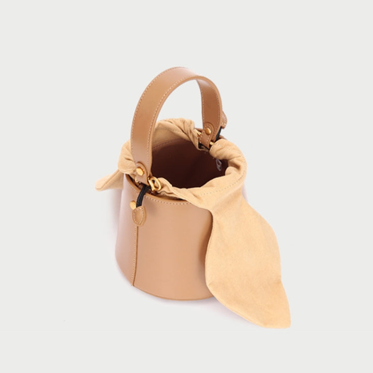 L9009 Bucket Bag Bow Knot Shoulder Messenger Lady Bag(Caramel Color)