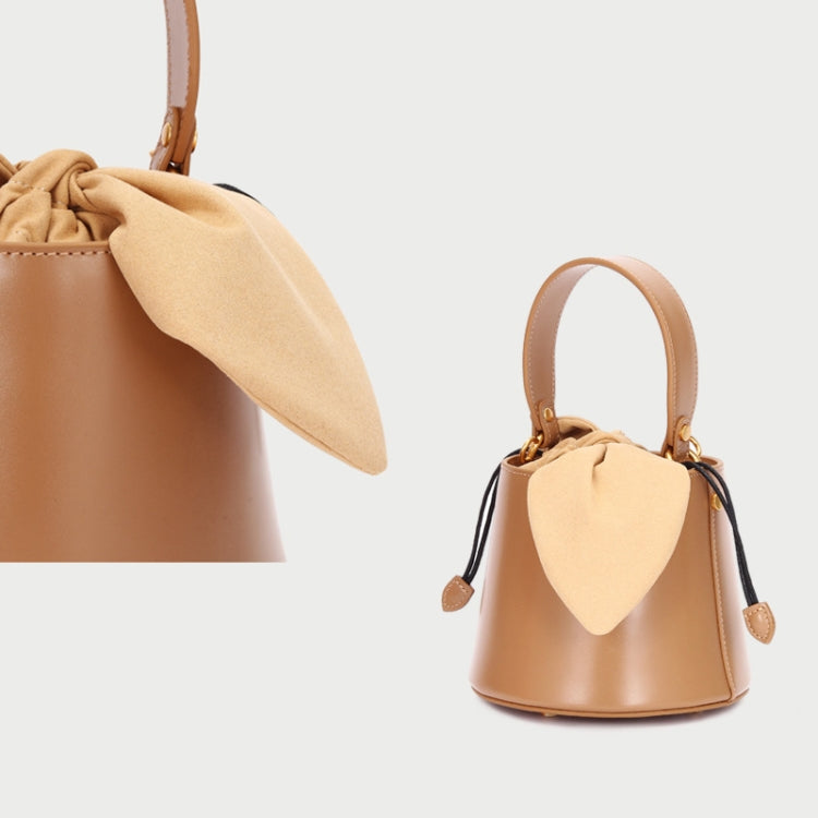 L9009 Bucket Bag Bow Knot Shoulder Messenger Lady Bag(Caramel Color)