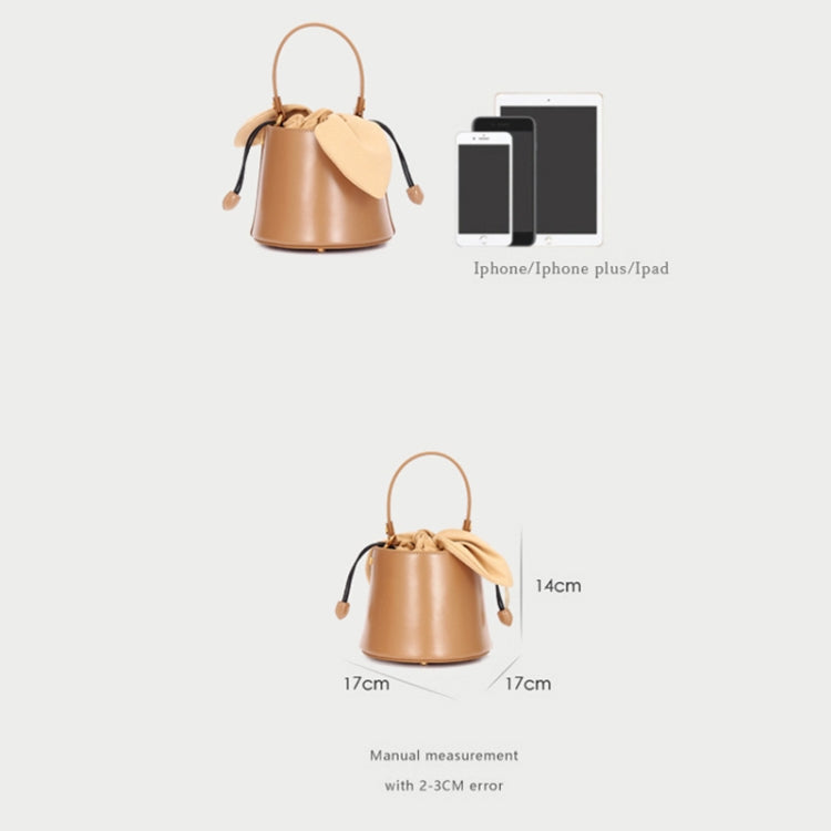 L9009 Bucket Bag Bow Knot Shoulder Messenger Lady Bag(Caramel Color)
